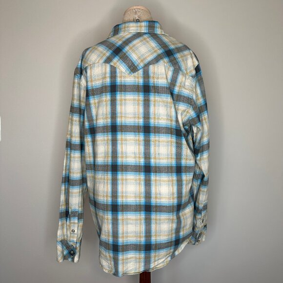 Tecovas Men's Pearl Snap Western Plaid Shirt Long Sleeve Size Large - Picture 2 of 7